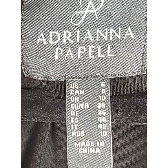 Adrianna Papell Floral Chiffon Jumpsuit Black Multi V-Neck Short Sleeve Size 6 - Picture 12 of 12